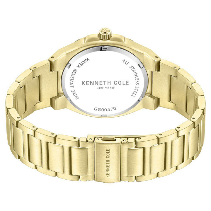 Kenneth Cole Quartz Analog Golden Dial Stainless Steel Strap Watch For Men KCWGG0047001MN