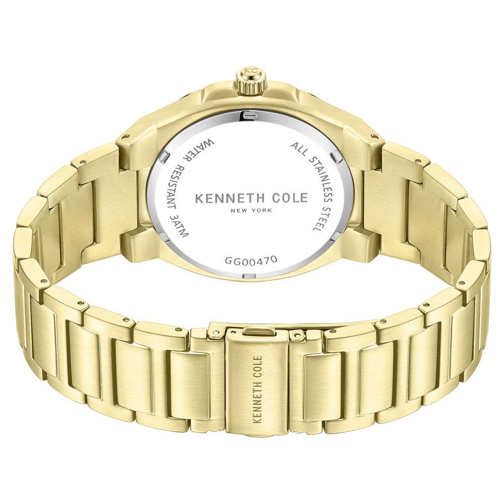 Kenneth Cole Quartz Analog Golden Dial Stainless Steel Strap Watch For Men-NTKCWGG0047001MN