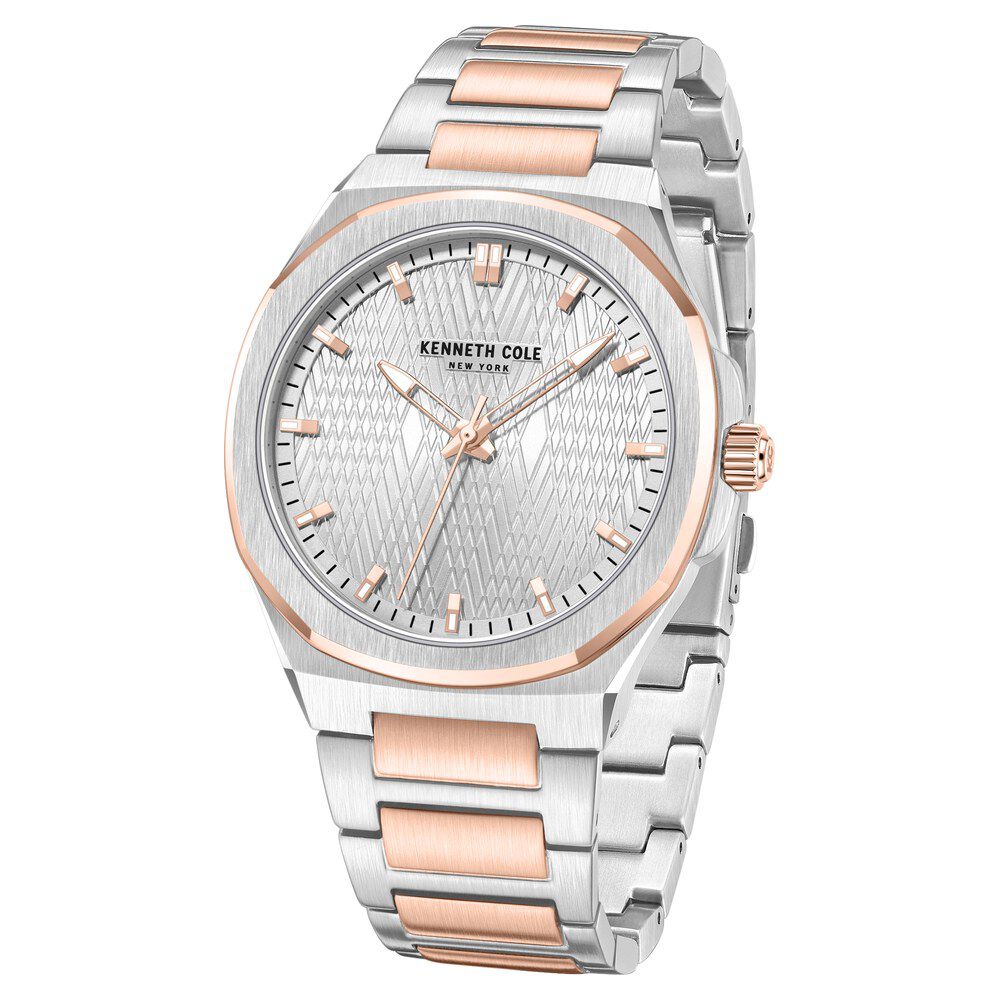 Kenneth Cole Quartz Analog Silver Dial Stainless Steel Strap Watch For Men-NTKCWGG0047003MN