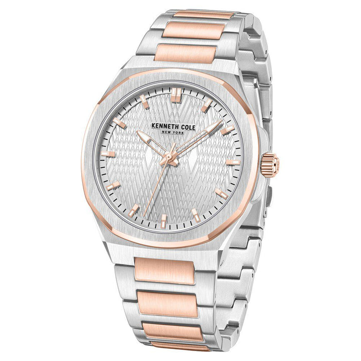 Kenneth Cole Quartz Analog Silver Dial Stainless Steel Strap Watch For Men-NTKCWGG0047003MN
