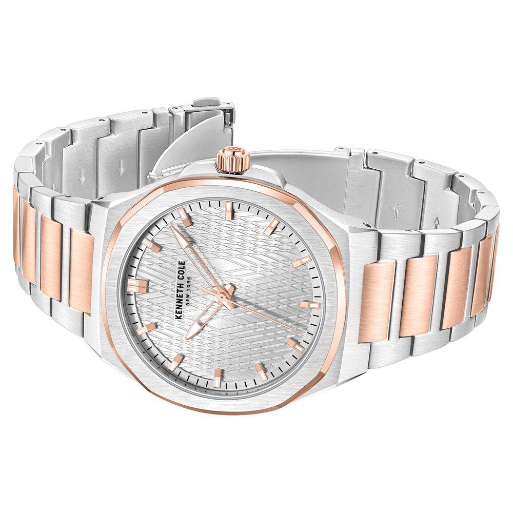 Kenneth Cole Quartz Analog Silver Dial Stainless Steel Strap Watch For Men-NTKCWGG0047003MN