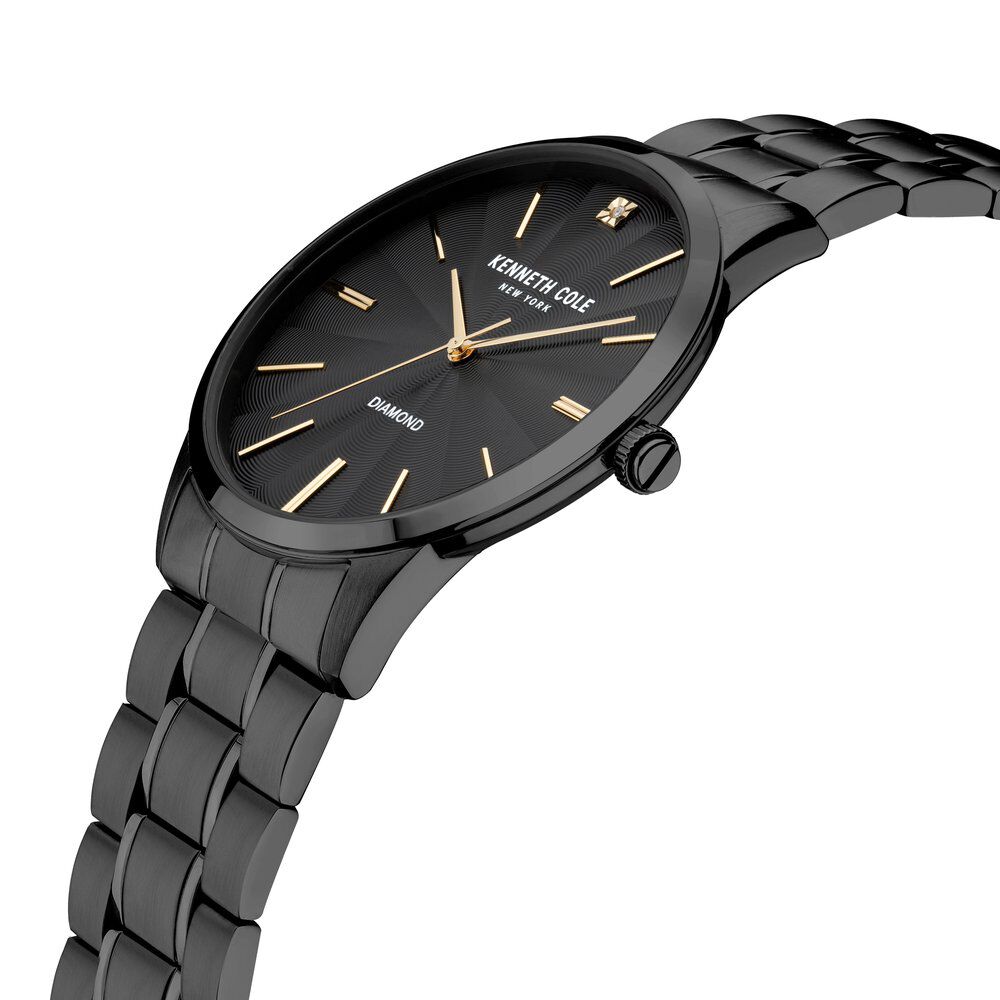 Kenneth Cole Black Dial Stainless Steel Strap Watch For Men