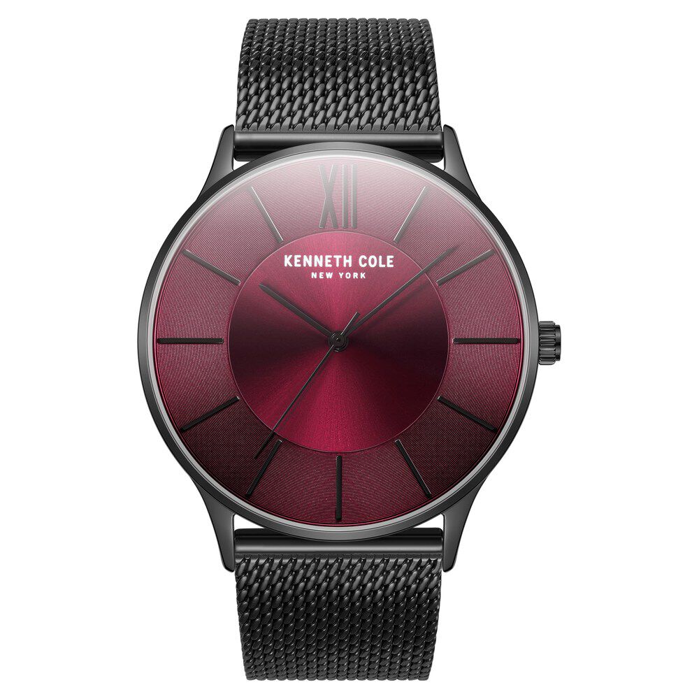 Kenneth Cole Quartz Analog Maroon Dial Stainless Steel Strap Watch for Men