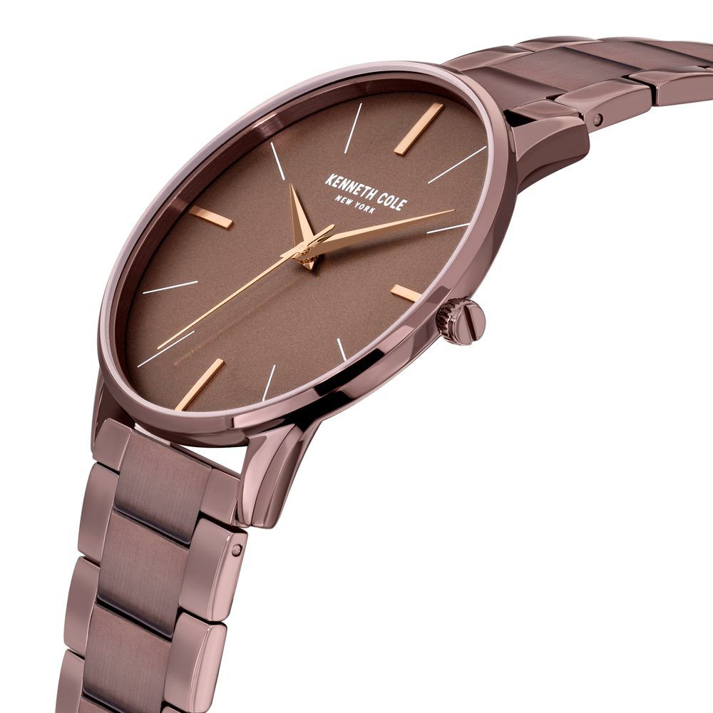 Kenneth Cole Quartz Analog Brown Dial Stainless Steel Strap Watch For Couple
