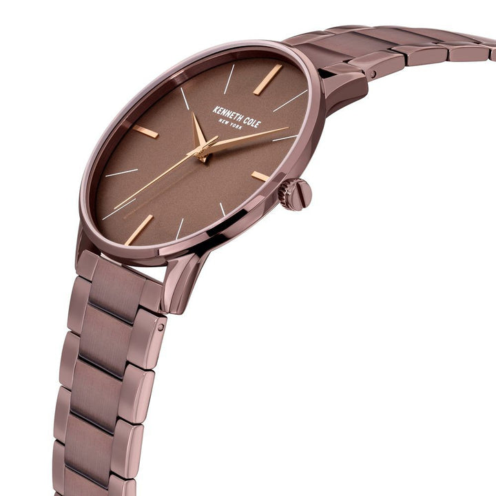 Kenneth Cole Quartz Analog Brown Dial Stainless Steel Strap Watch For Couple