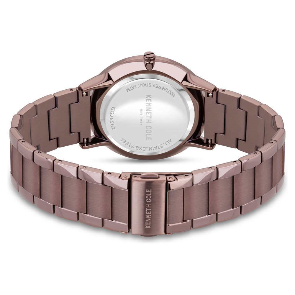 Kenneth Cole Quartz Analog Brown Dial Stainless Steel Strap Watch For Couple
