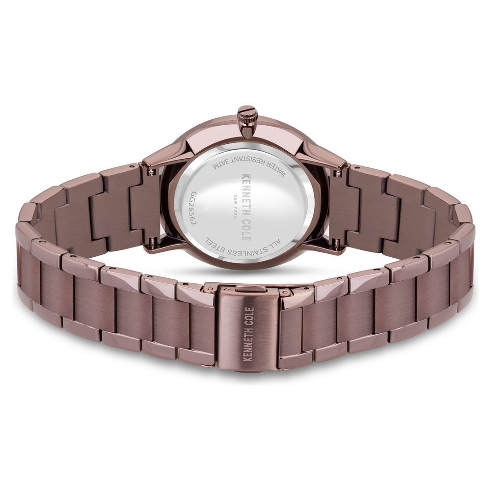 Kenneth Cole Quartz Analog Brown Dial Stainless Steel Strap Watch For Couple