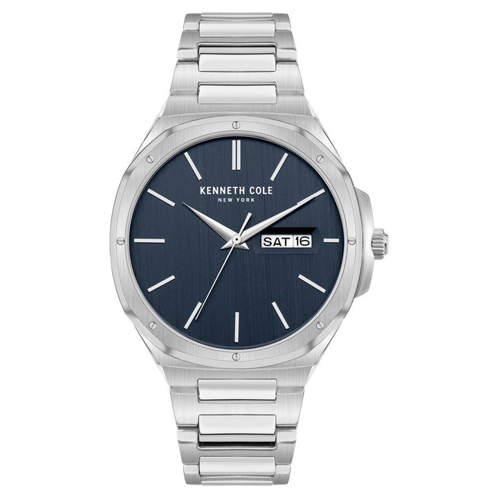 Kenneth Cole Quartz Analog Blue Dial Stainless Steel Strap Watch for Men-NTKCWGH2104803MN