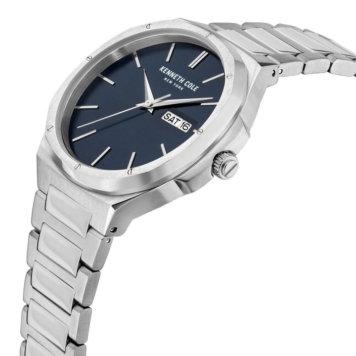 Kenneth Cole Quartz Analog Blue Dial Stainless Steel Strap Watch for Men-NTKCWGH2104803MN