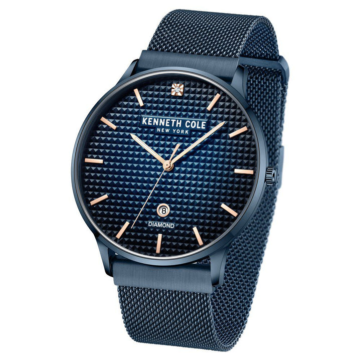 Kenneth Cole Blue Dial Quartz Analog with Date Stainless Steel Strap Watch for Men