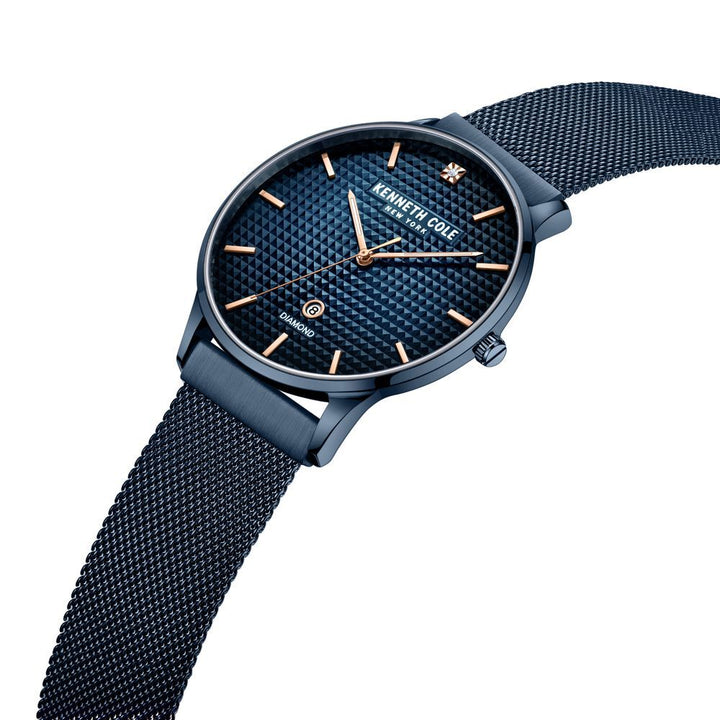 Kenneth Cole Blue Dial Quartz Analog with Date Stainless Steel Strap Watch for Men