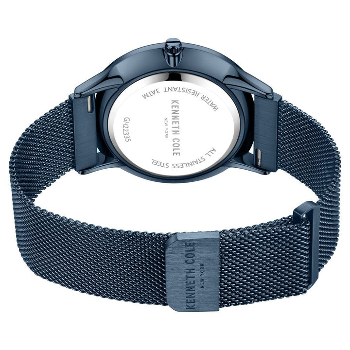Kenneth Cole Blue Dial Quartz Analog with Date Stainless Steel Strap Watch for Men-NTKCWGH2233504MN
