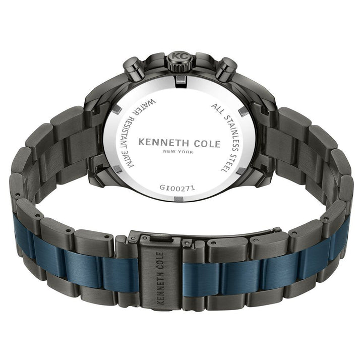 Kenneth Cole Quartz Chronograph Blue dial Stainless Steel Strap Watch for Men-NTKCWGI0027104MN