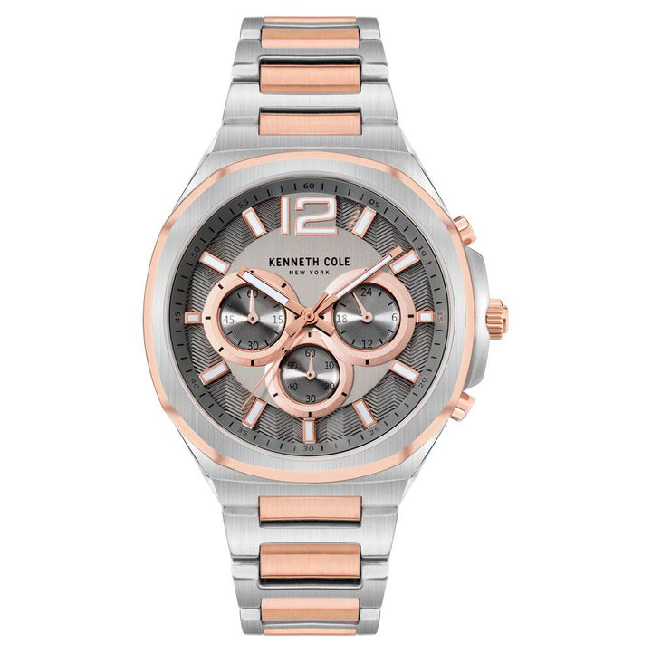 Kenneth Cole Quartz Chronograph Grey Dial Stainless Steel Strap Watch for Men NEKCWGI2104902MN