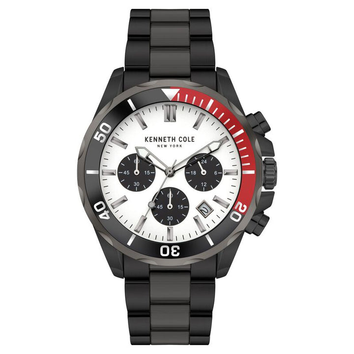 Kenneth Cole Quartz Chronograph White Dial Stainless Steel Strap Watch For Men