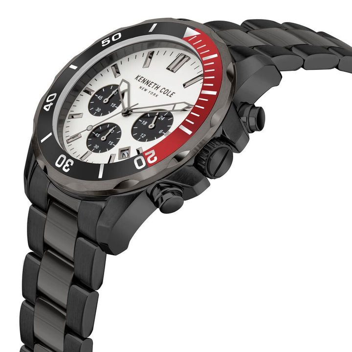 Kenneth Cole Quartz Chronograph White Dial Stainless Steel Strap Watch For Men