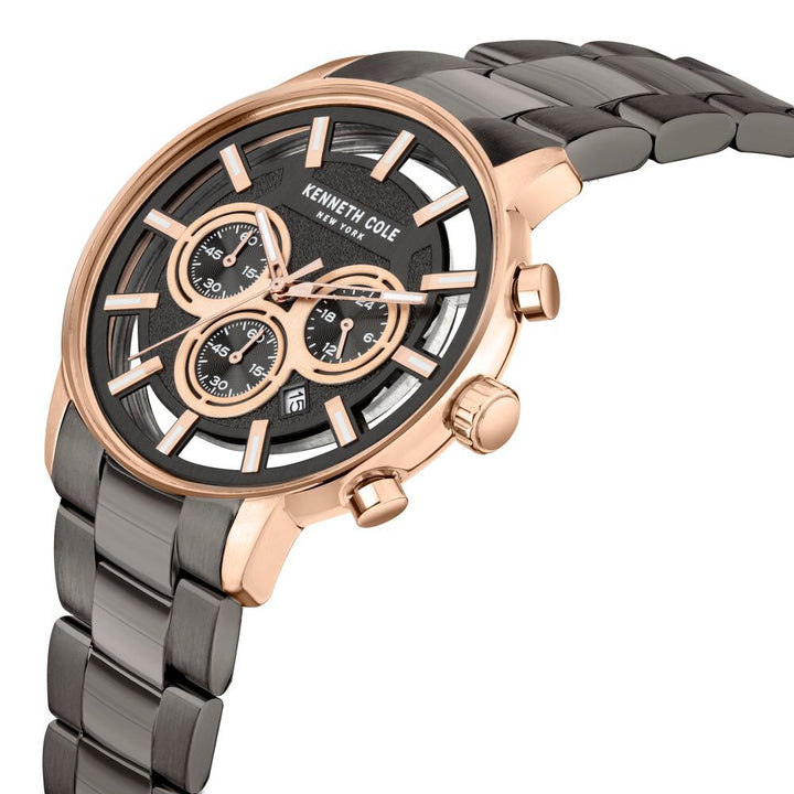 Kenneth Cole Quartz Chronograph Grey Dial Stainless Steel Strap Watch For Men