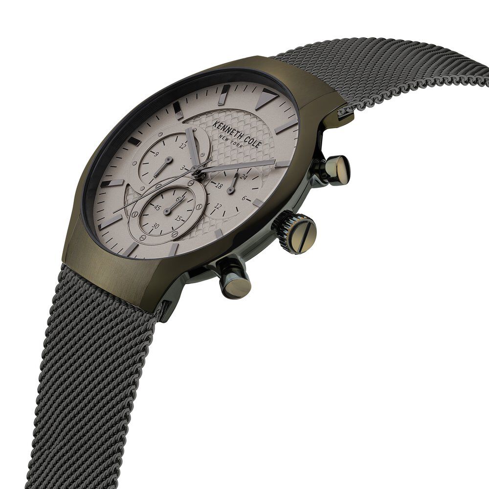 Kenneth Cole Grey Dial Stainless Steel Strap Watch For Men