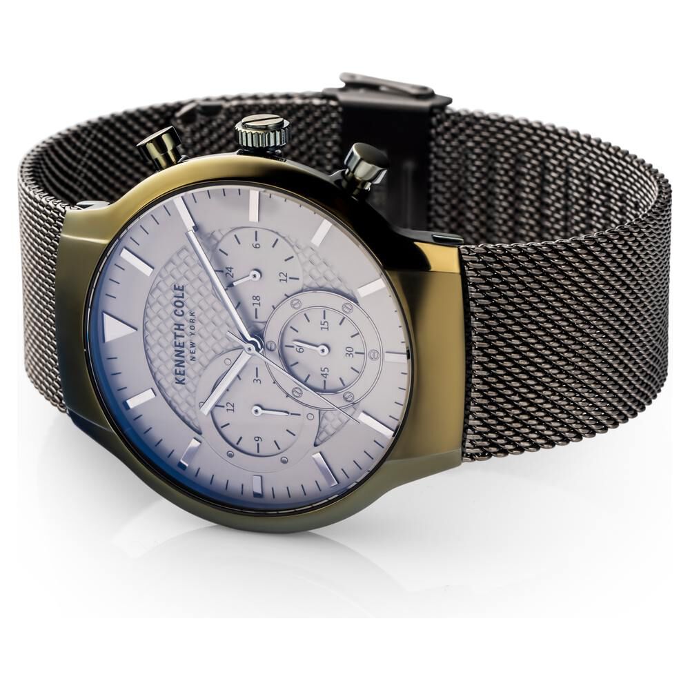 Kenneth Cole Grey Dial Stainless Steel Strap Watch For Men