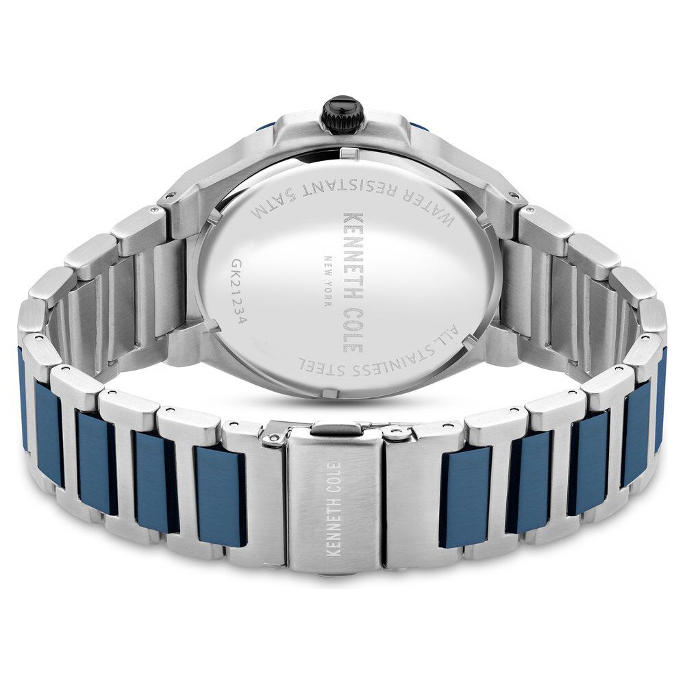 Kenneth Cole Blue Dial Stainless Steel Strap Watch For Men