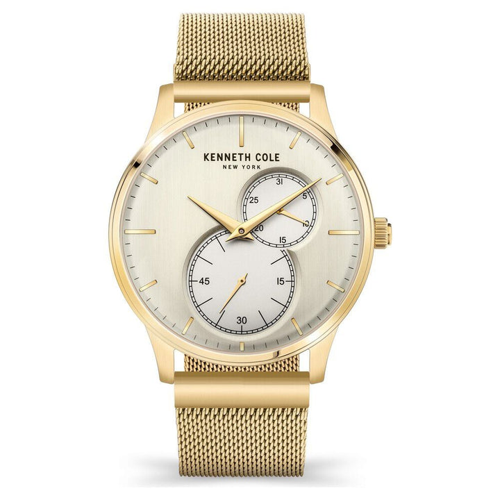 Kenneth Cole Quartz Analog Champagne Dial Stainless Steel Strap Watch for Men NEKCWGK2125202MN