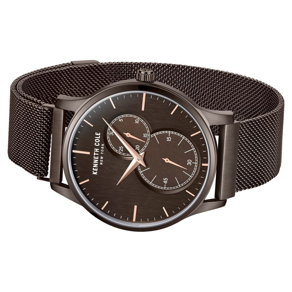 Kenneth Cole Multifunction Brown Dial Stainless Steel Strap Watch For Men KCWGK2125204MN
