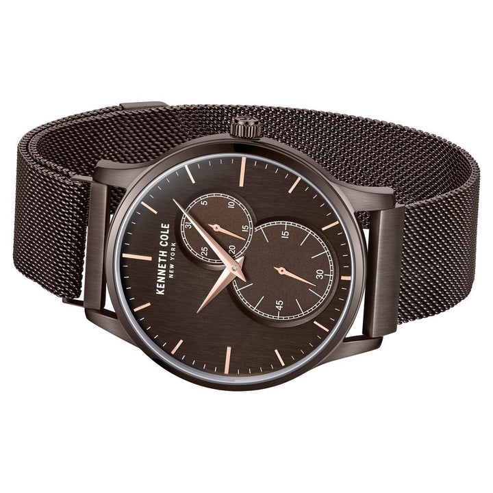 Kenneth Cole Multifunction Brown Dial Stainless Steel Strap Watch For Men KCWGK2125204MN