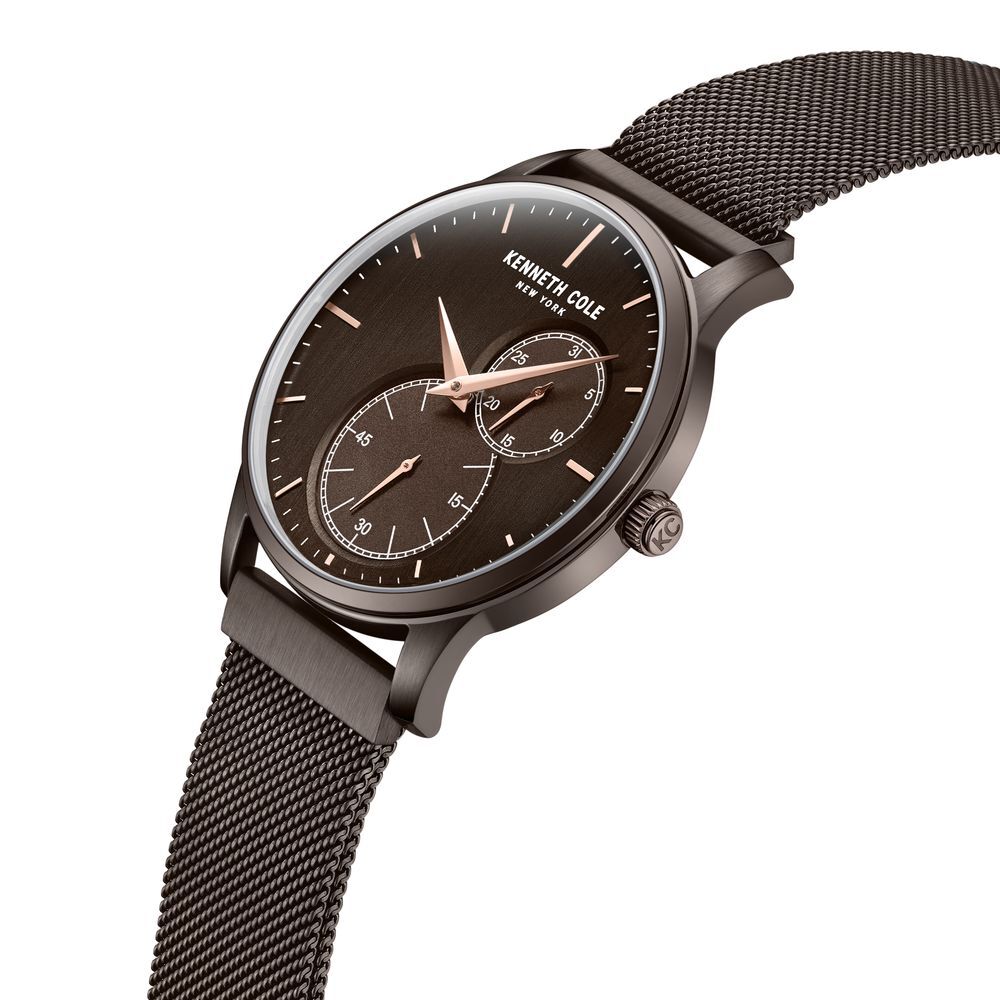Kenneth Cole Multifunction Brown Dial Stainless Steel Strap Watch For Men KCWGK2125204MN