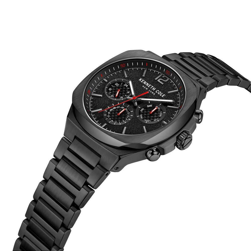 Kenneth Cole Multifunction Black Dial Watch For Men