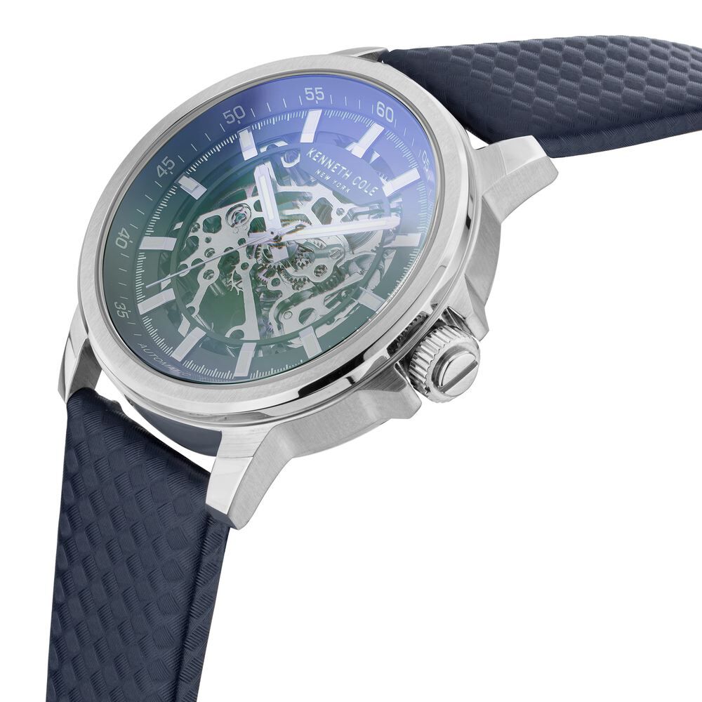 Kenneth Cole Automatic Grey Dial Leather Strap Watch For Men