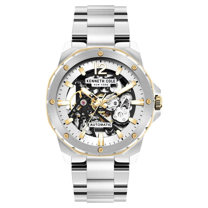 Kenneth Cole Automatic White Dial Stainless Steel Strap Watch For Men