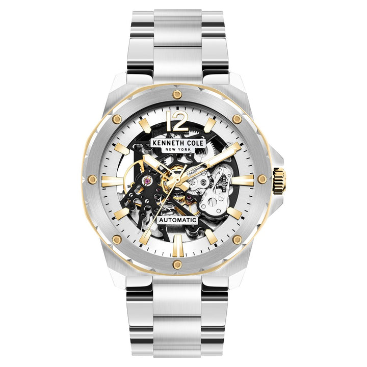 Stylish Kenneth Cole Automatic Men's Watch - White Dial & Steel Strap