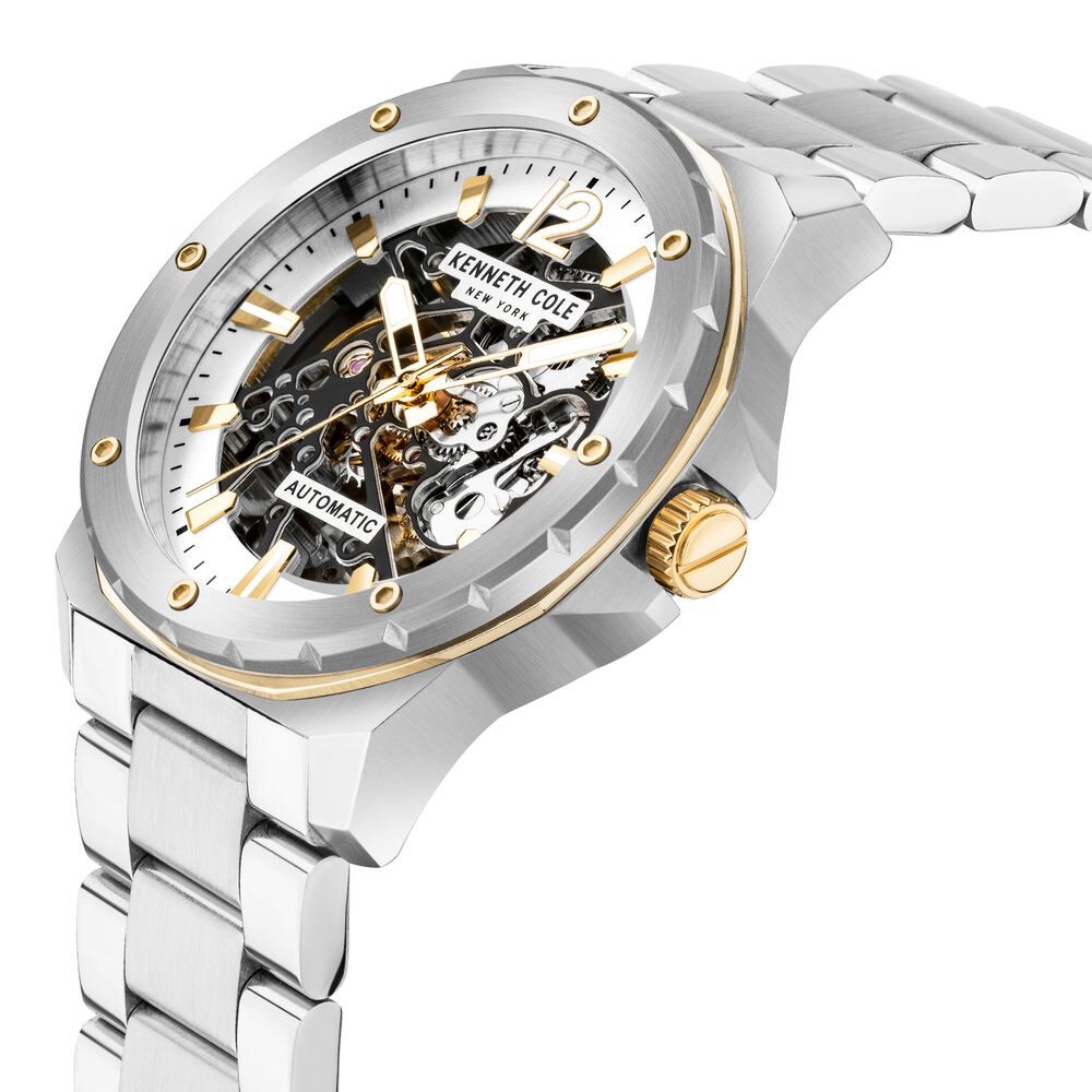 Kenneth Cole Automatic White Dial Stainless Steel Strap Watch For Men