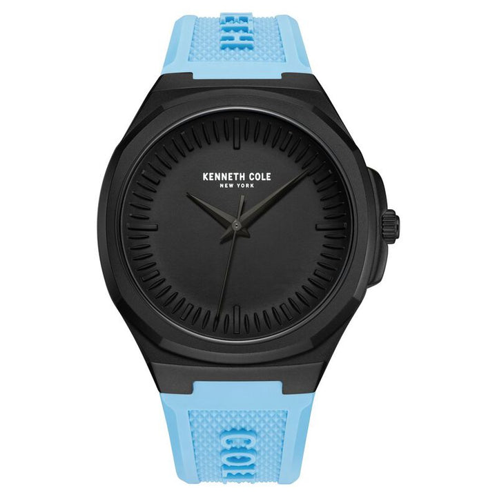 Kenneth Cole Quartz Analog Black Dial Silicone Strap Watch For Men