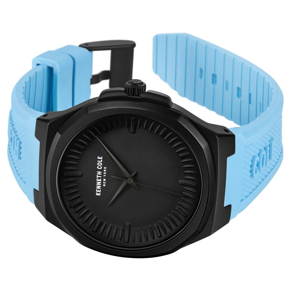 Kenneth Cole Quartz Analog Black Dial Silicone Strap Watch For Men