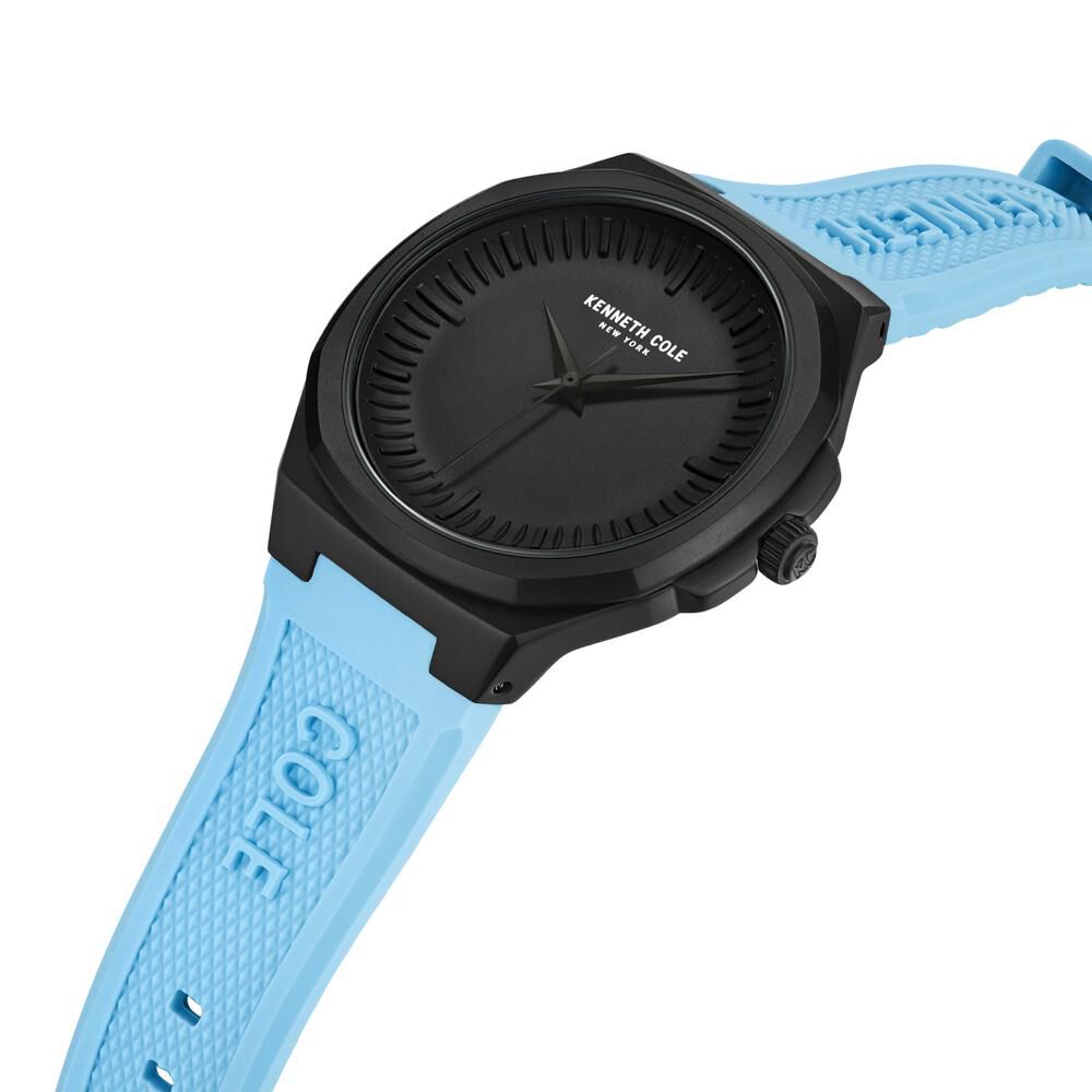 Kenneth Cole Quartz Analog Black Dial Silicone Strap Watch For Men