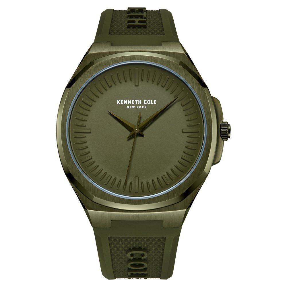 Kenneth Cole Quartz Analog Green dial Silicone Strap Watch for Men