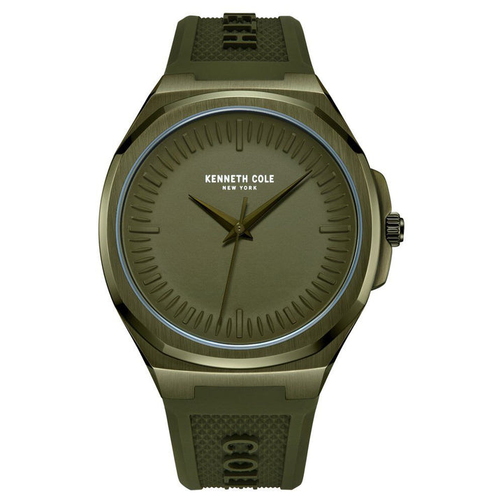 Kenneth Cole Quartz Analog Green dial Silicone Strap Watch for Men-NTKCWGM0020803MN