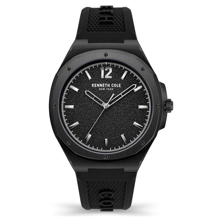 Kenneth Cole Quartz Analog Black Dial Silicone Strap Watch For Men