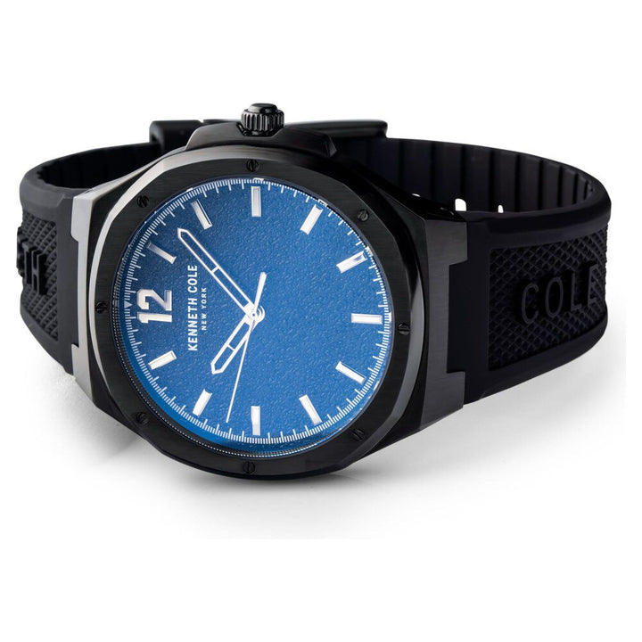 Kenneth Cole Quartz Analog Black Dial Silicone Strap Watch For Men