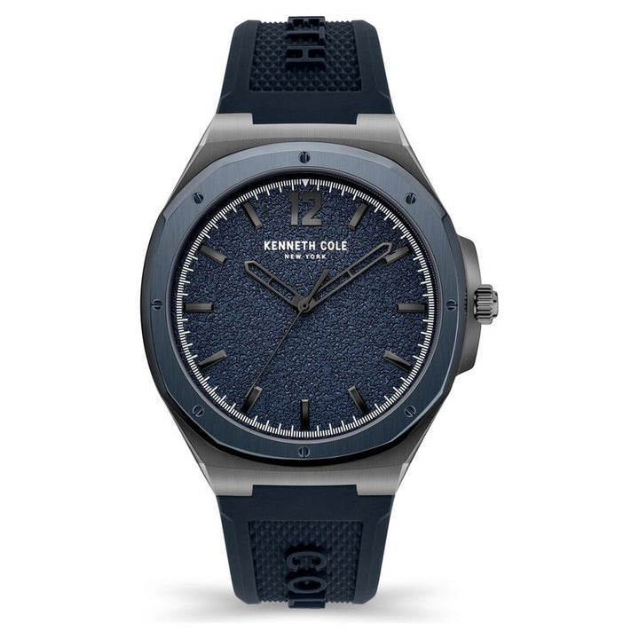 Kenneth Cole Quartz Analog Blue Dial Silicone Strap Watch For Men