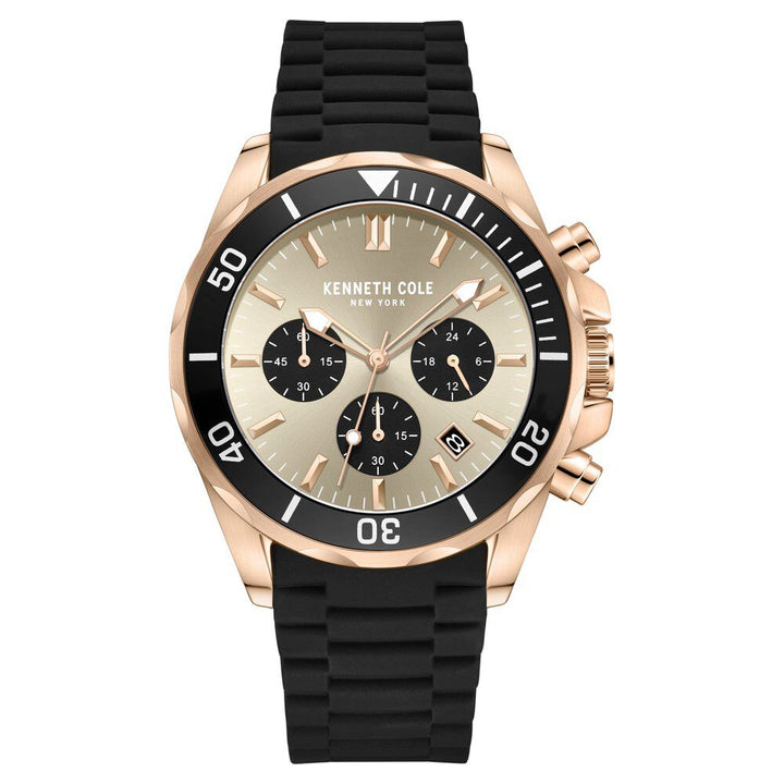 Kenneth Cole Quartz Chronograph Grey dial Silicone Strap Watch for Men KCWGO0027103MN