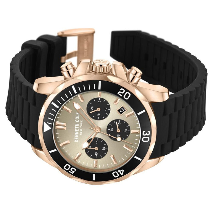 Kenneth Cole Quartz Chronograph Grey dial Silicone Strap Watch for Men-NTKCWGO0027103MN