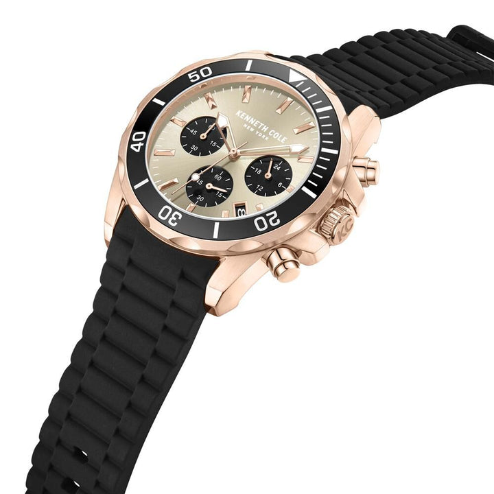 Kenneth Cole Quartz Chronograph Grey dial Silicone Strap Watch for Men KCWGO0027103MN