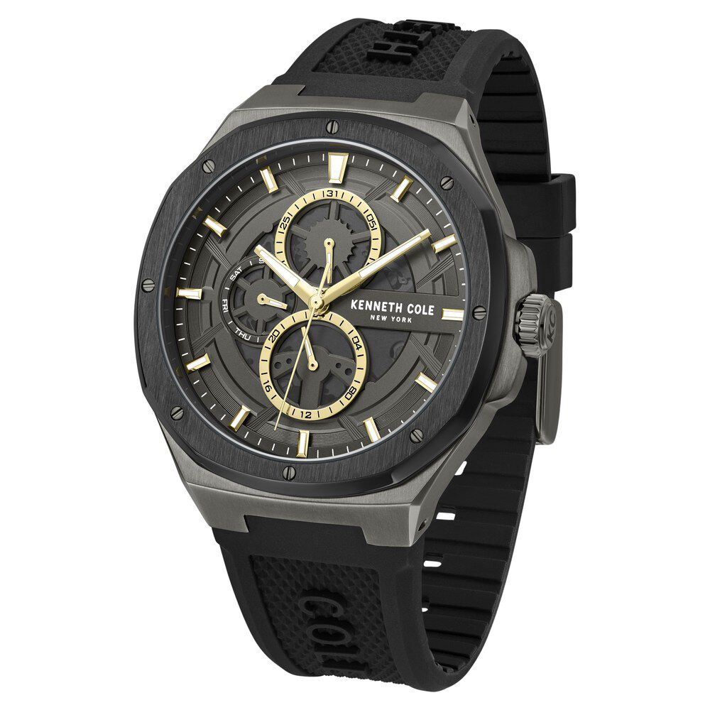 Kenneth Cole Multifunction Grey Dial Silicone Strap Watch For Men KCWGQ0047202MN