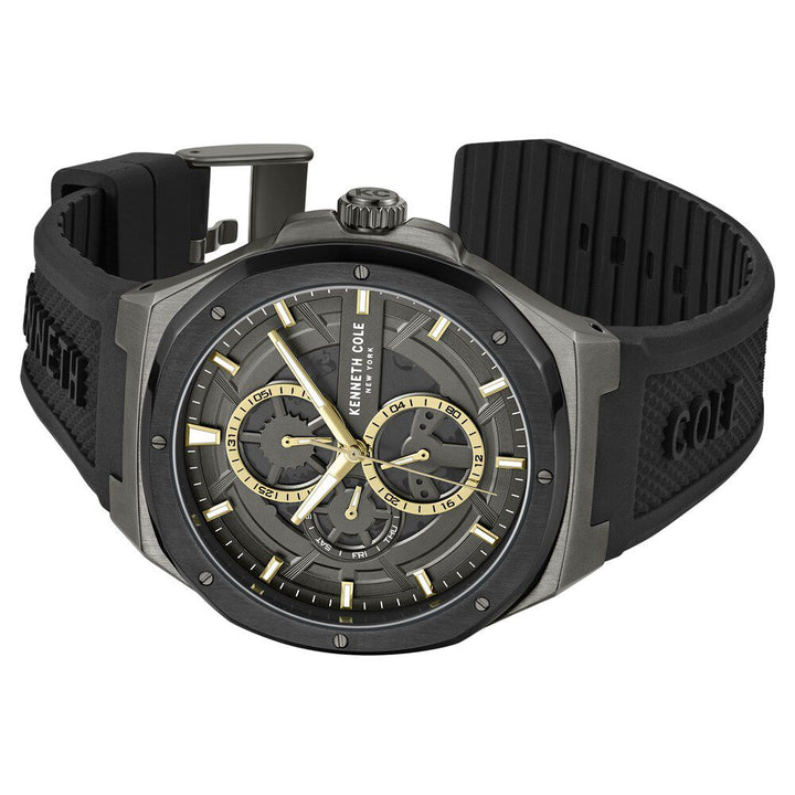 Kenneth Cole Multifunction Grey Dial Silicone Strap Watch For Men KCWGQ0047202MN