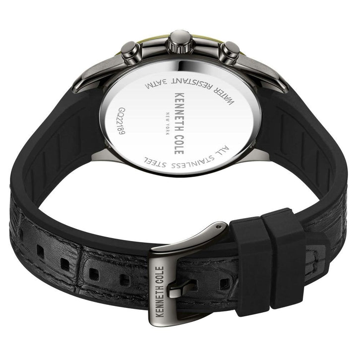 Kenneth Cole Quartz Multifunction Grey Dial Leather Strap Watch for Men