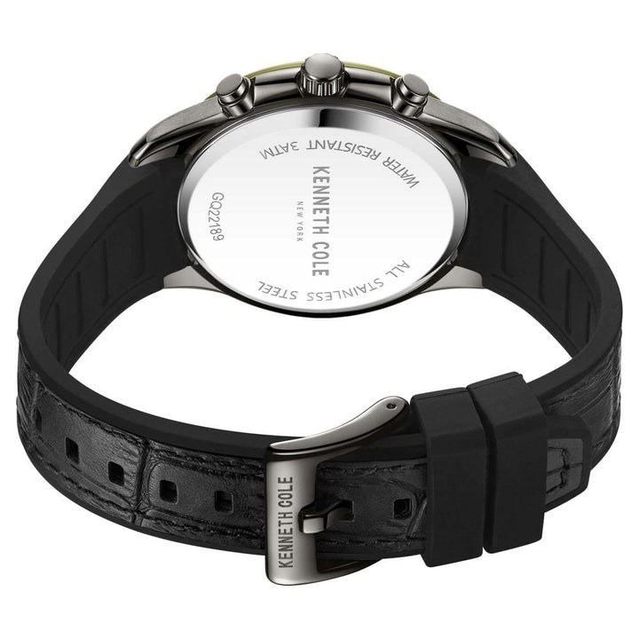 Kenneth Cole Quartz Multifunction Grey Dial Leather Strap Watch for Men