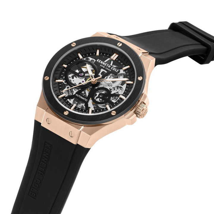Kenneth Cole Automatic Black Dial Stainless Steel Strap Watch for Men