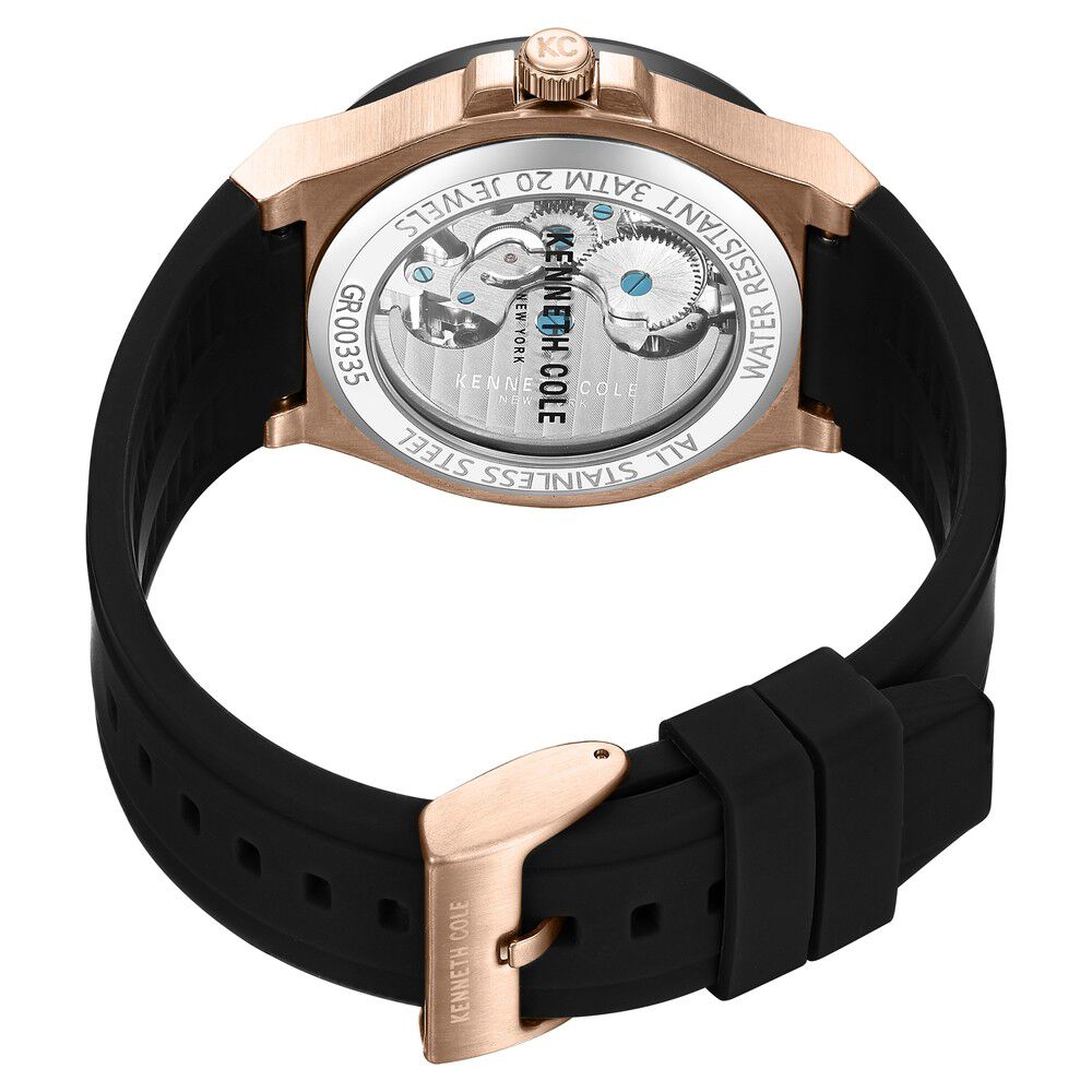 Kenneth Cole Automatic Black Dial Stainless Steel Strap Watch for Men